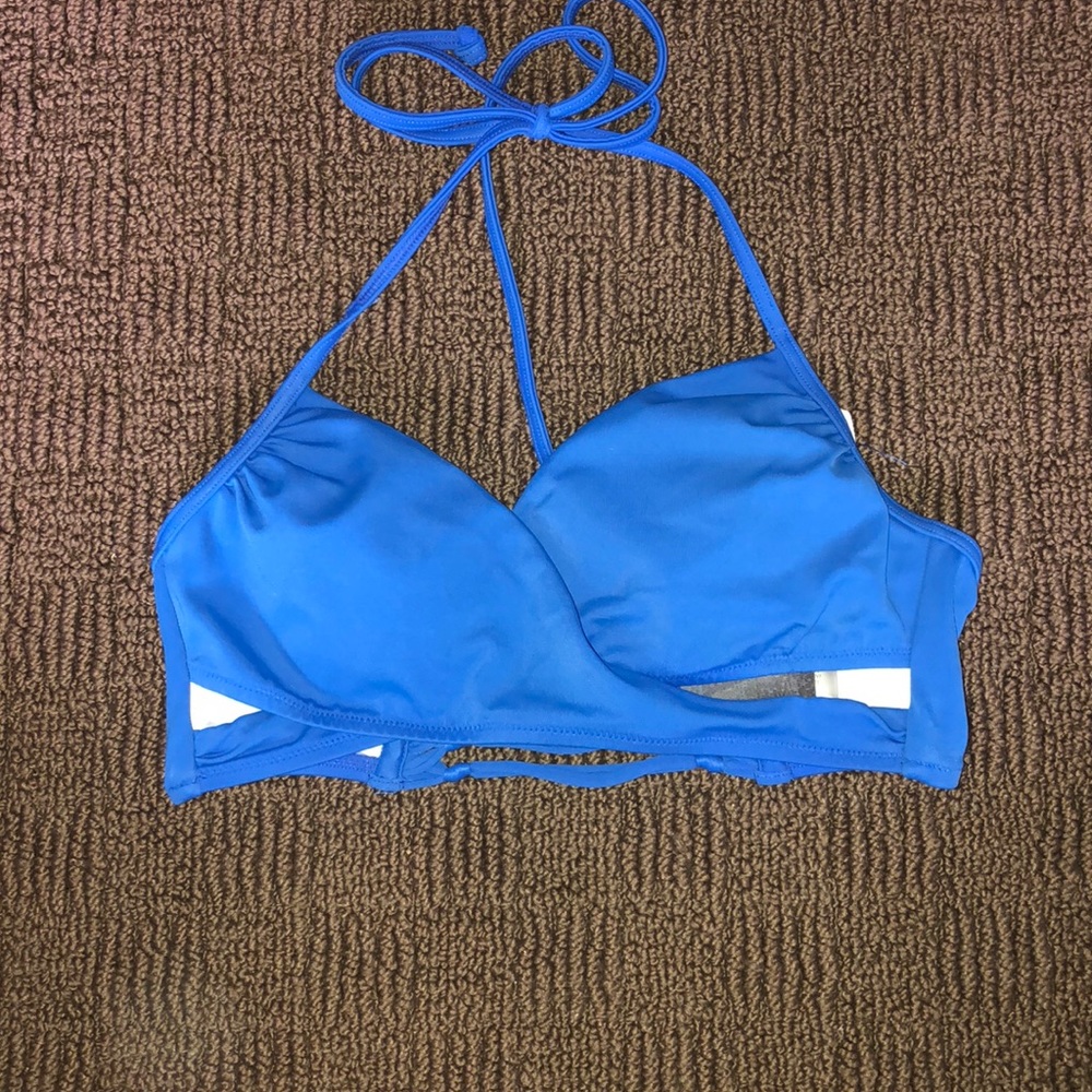 Pink blue bikini top